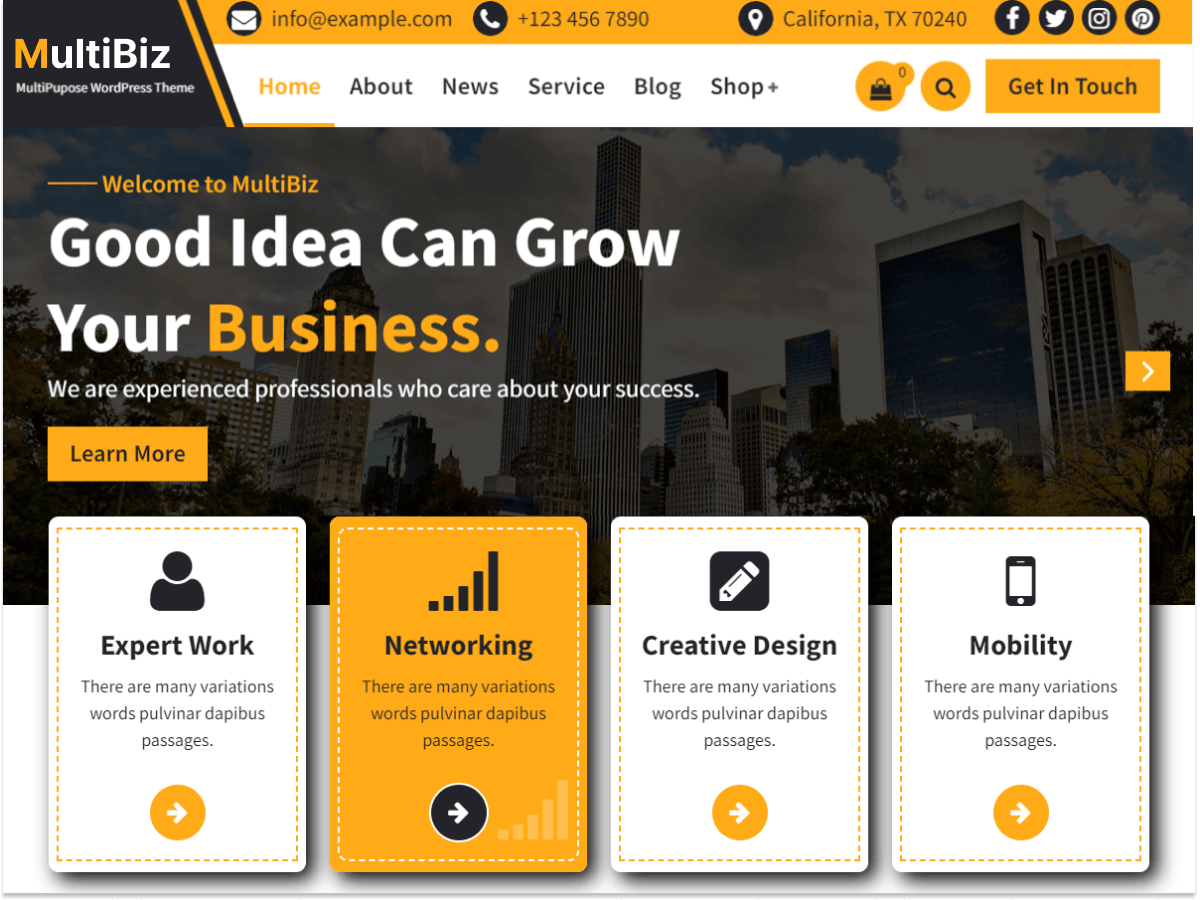 MultiBiz WordPress 主题