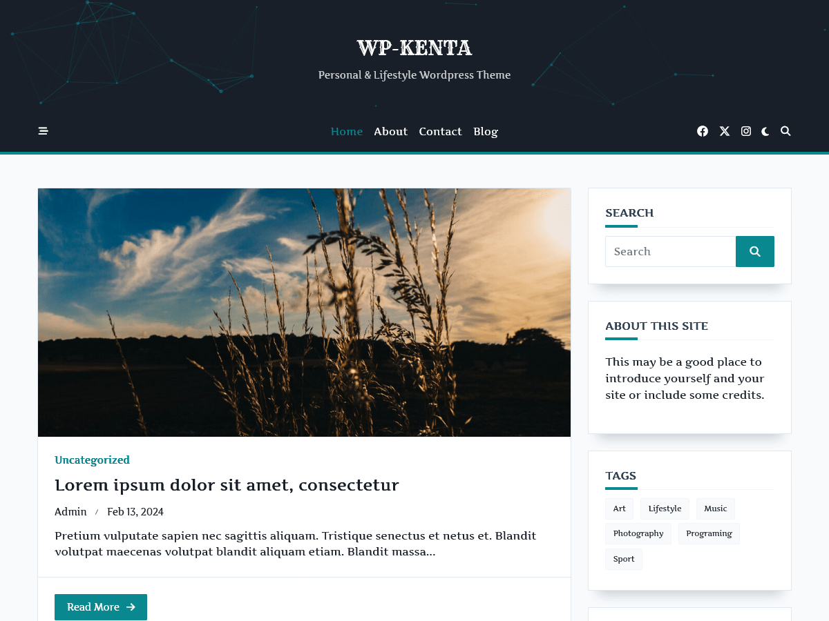 Kenta Writer Hub WordPress 主题