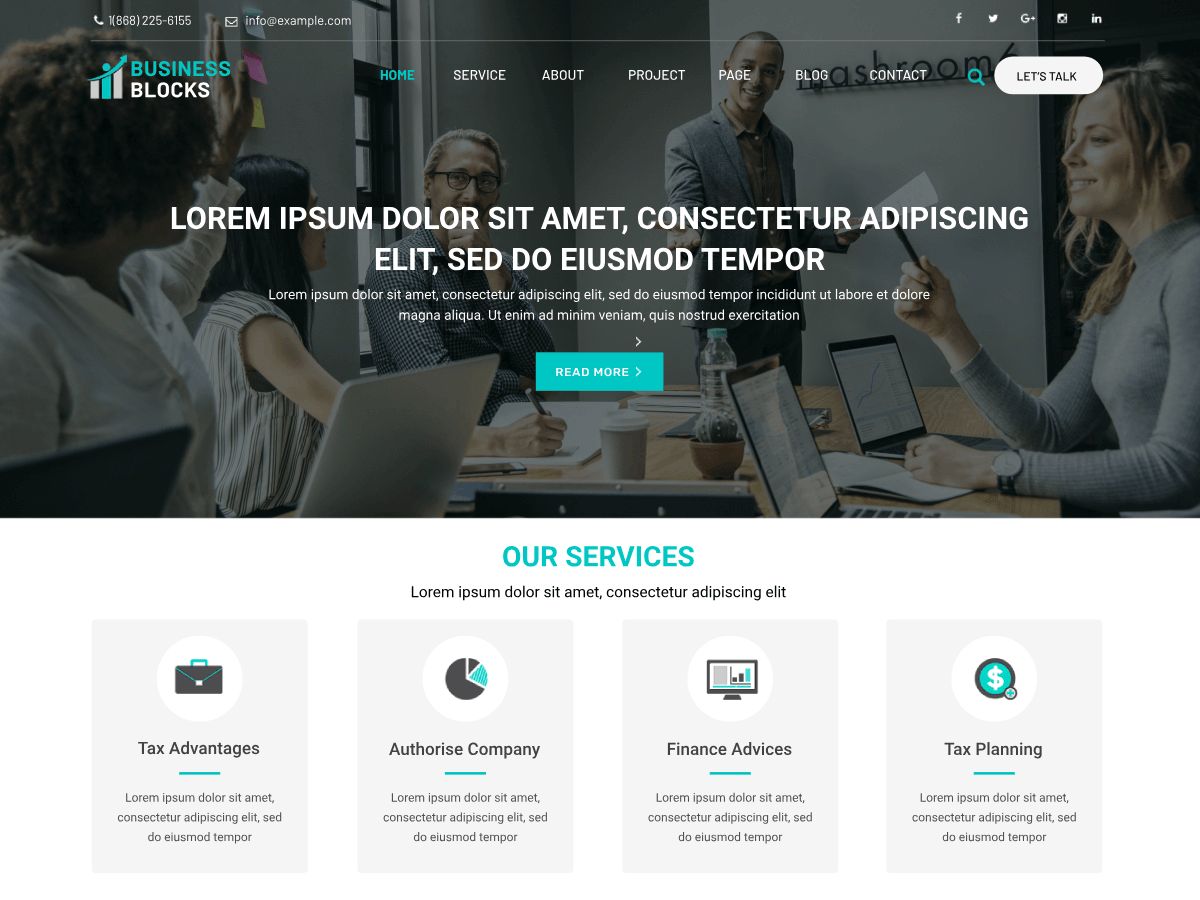 One Business Blocks WordPress 主题