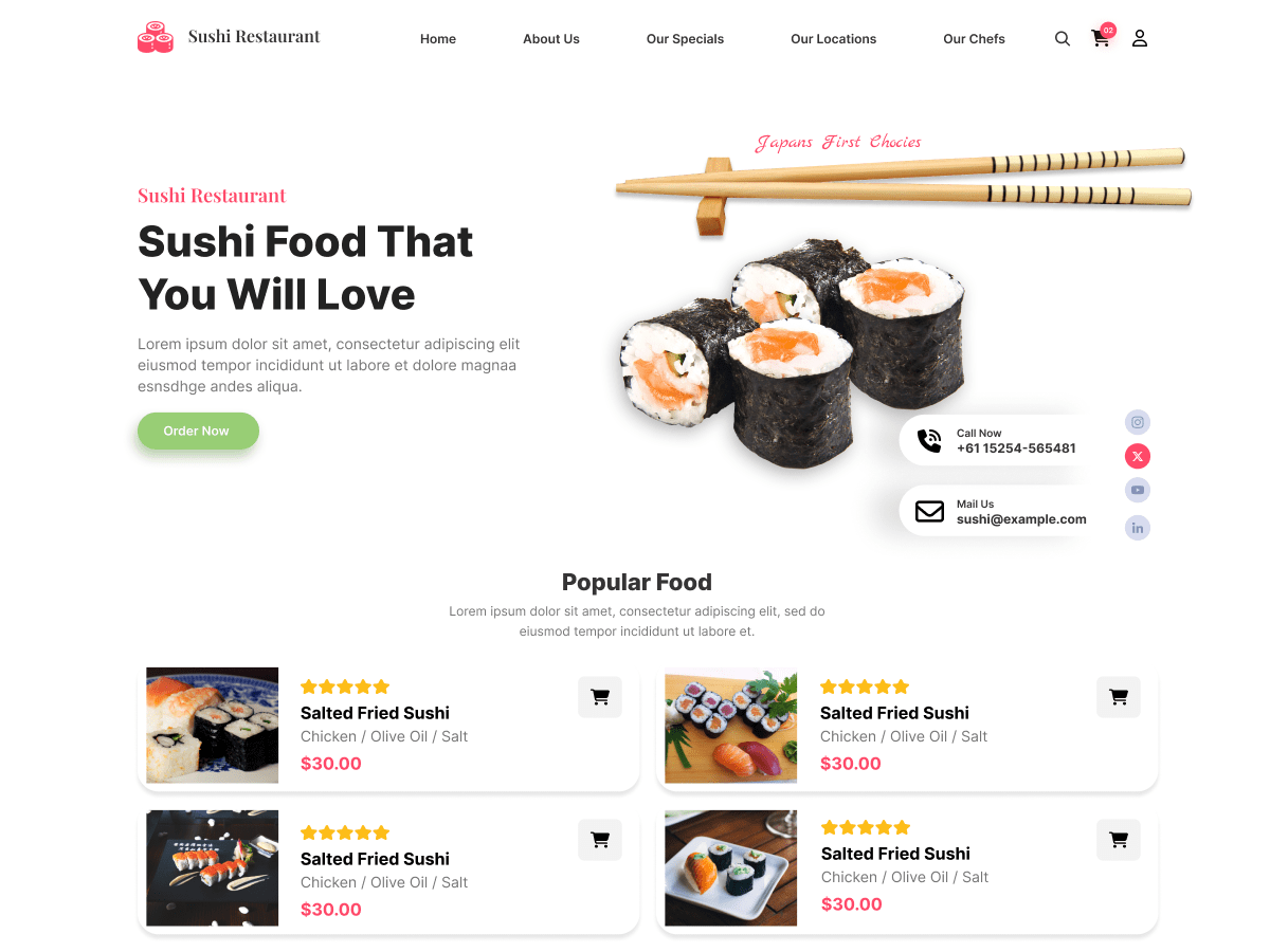 Shushi Cafeteria WordPress 主题