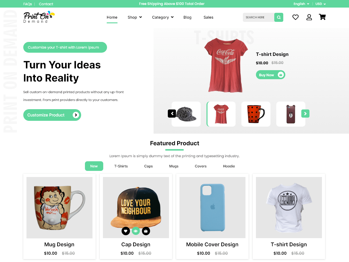 Custom Print Shop WordPress 主题