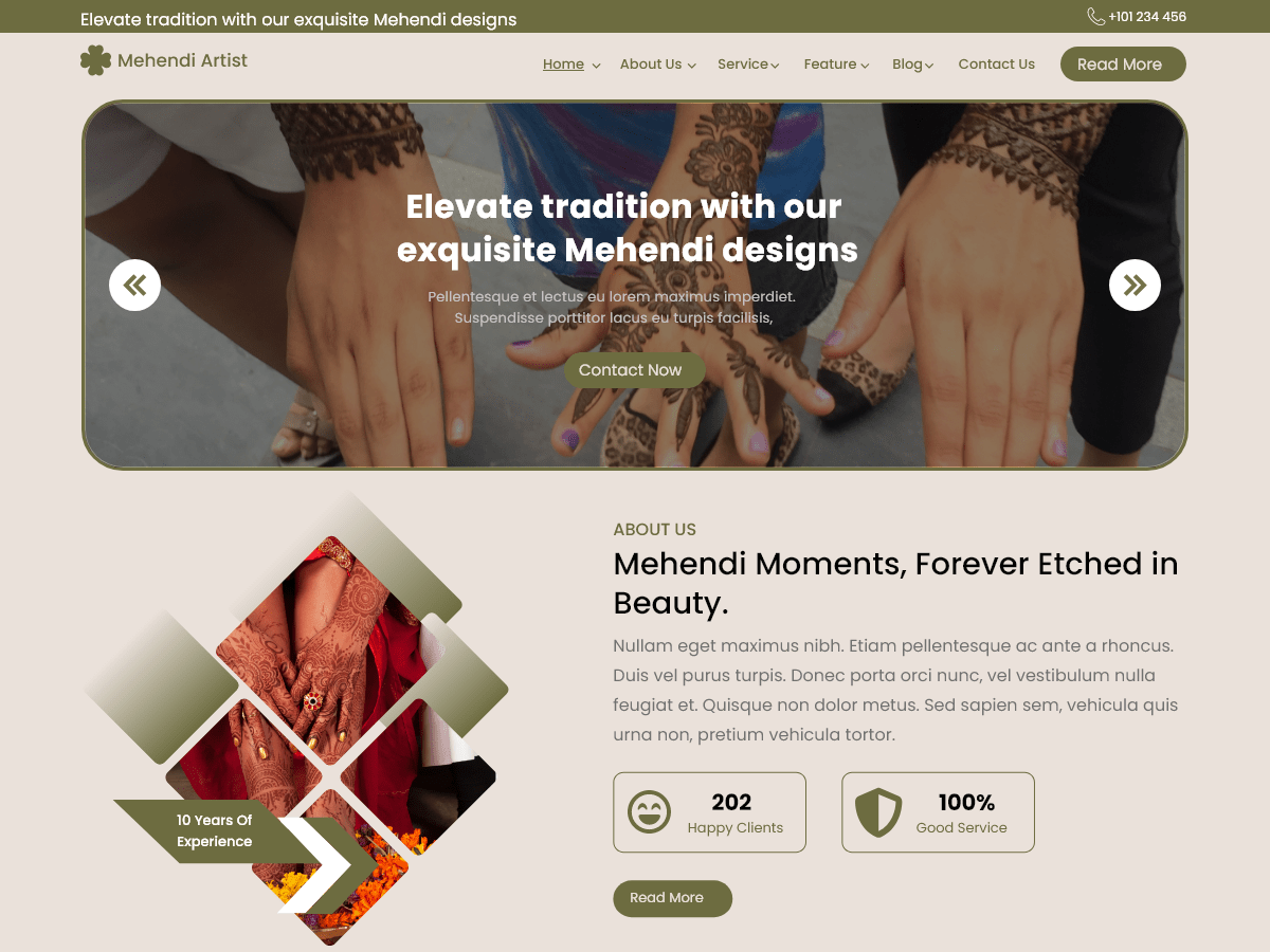 Heena Mehndi Artist WordPress 主题
