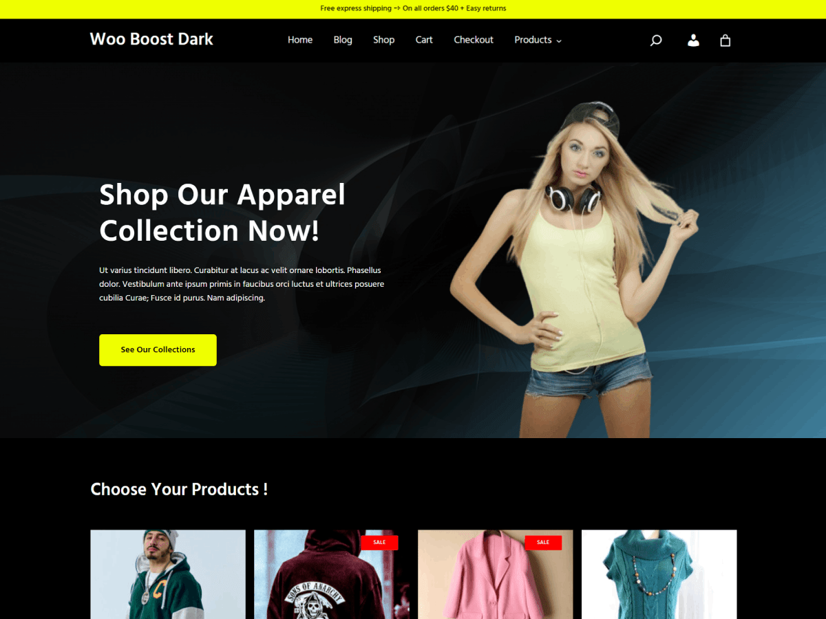 Woo Boost Dark WordPress 主题