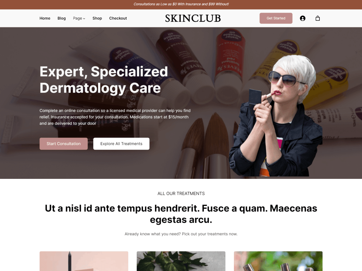 Skinclub WordPress 主题