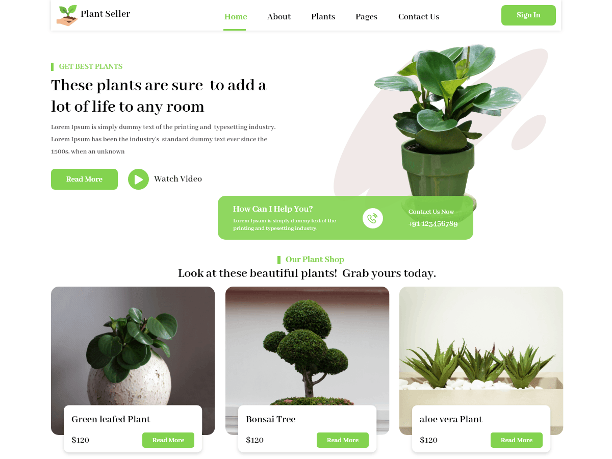 Garden Plant Shop WordPress 主题