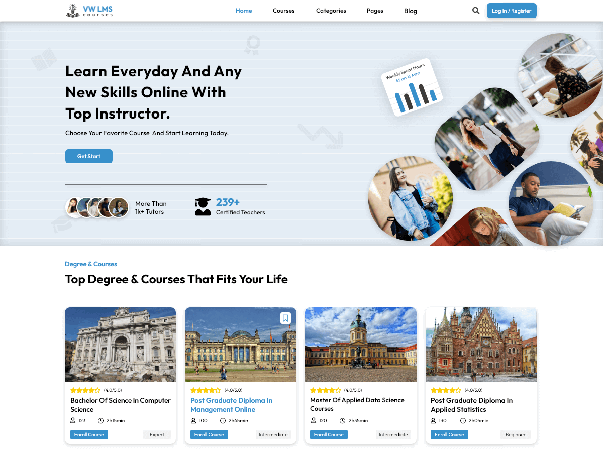 LMS Education Courses WordPress 主题