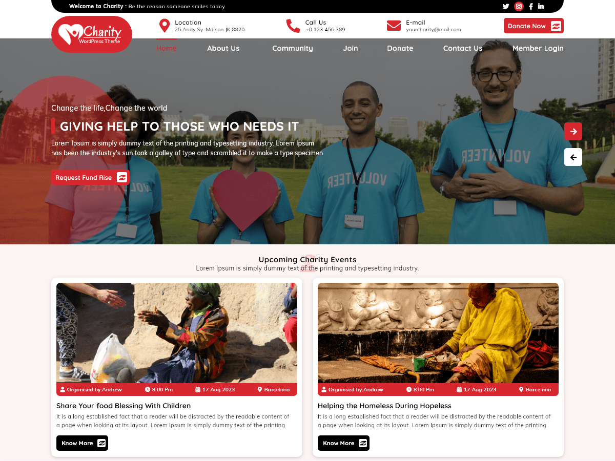 Charitable Non Profit WordPress 主题