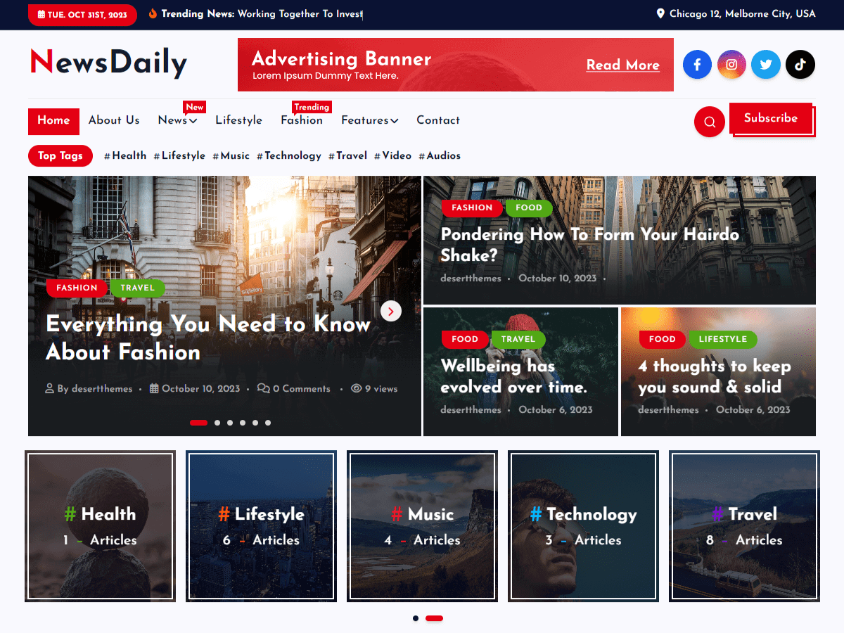 NewsDaily WordPress 主题