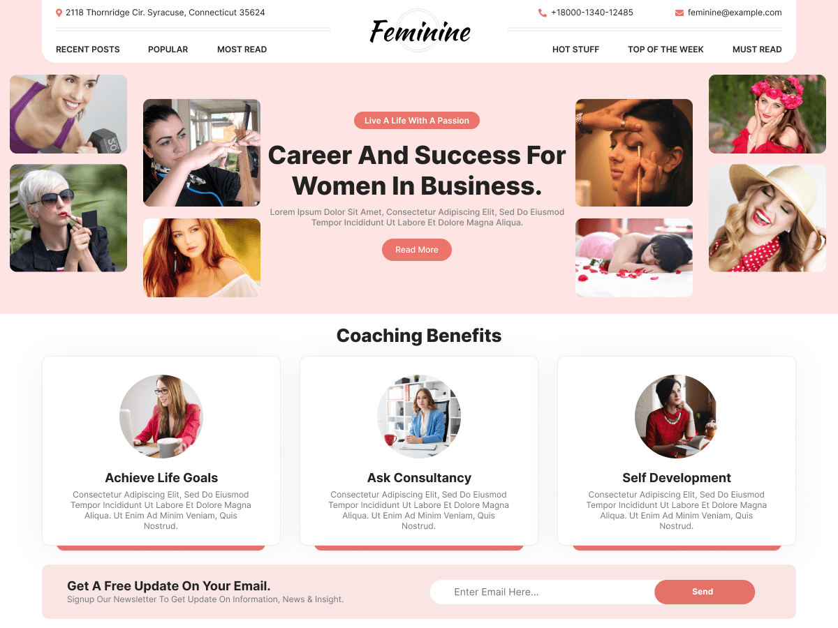 Feminine Style Coach WordPress 主题