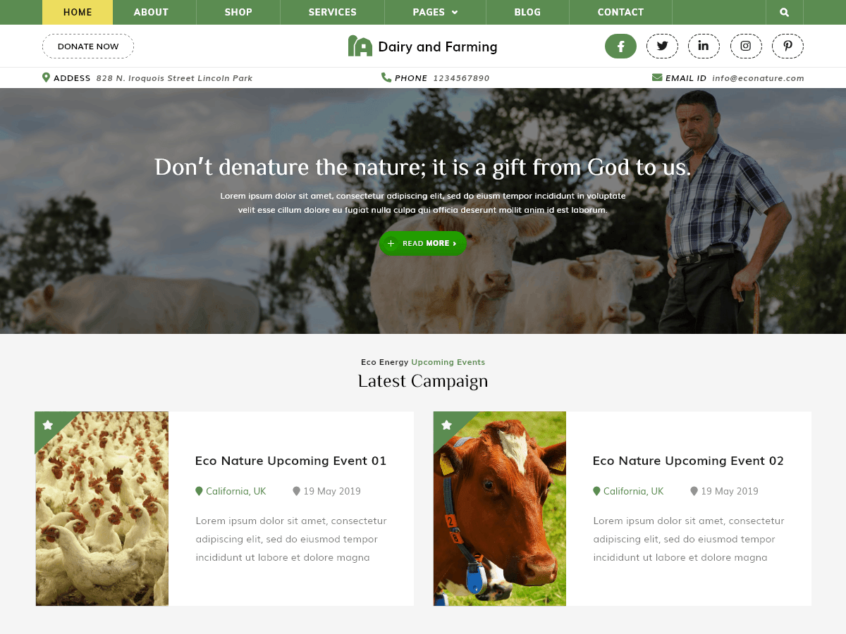 Dairy Farming WordPress 主题