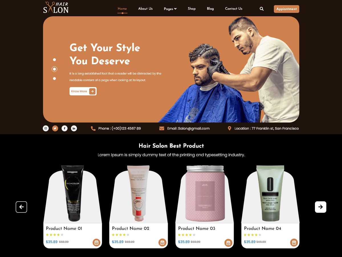 Hairstylist Salon WordPress 主题