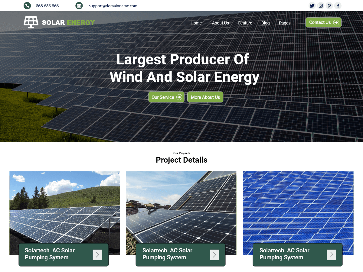 Solar Panels WordPress 主题