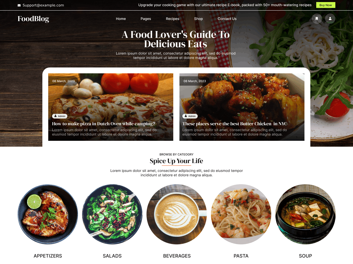 FSE Foodie Blog WordPress 主题