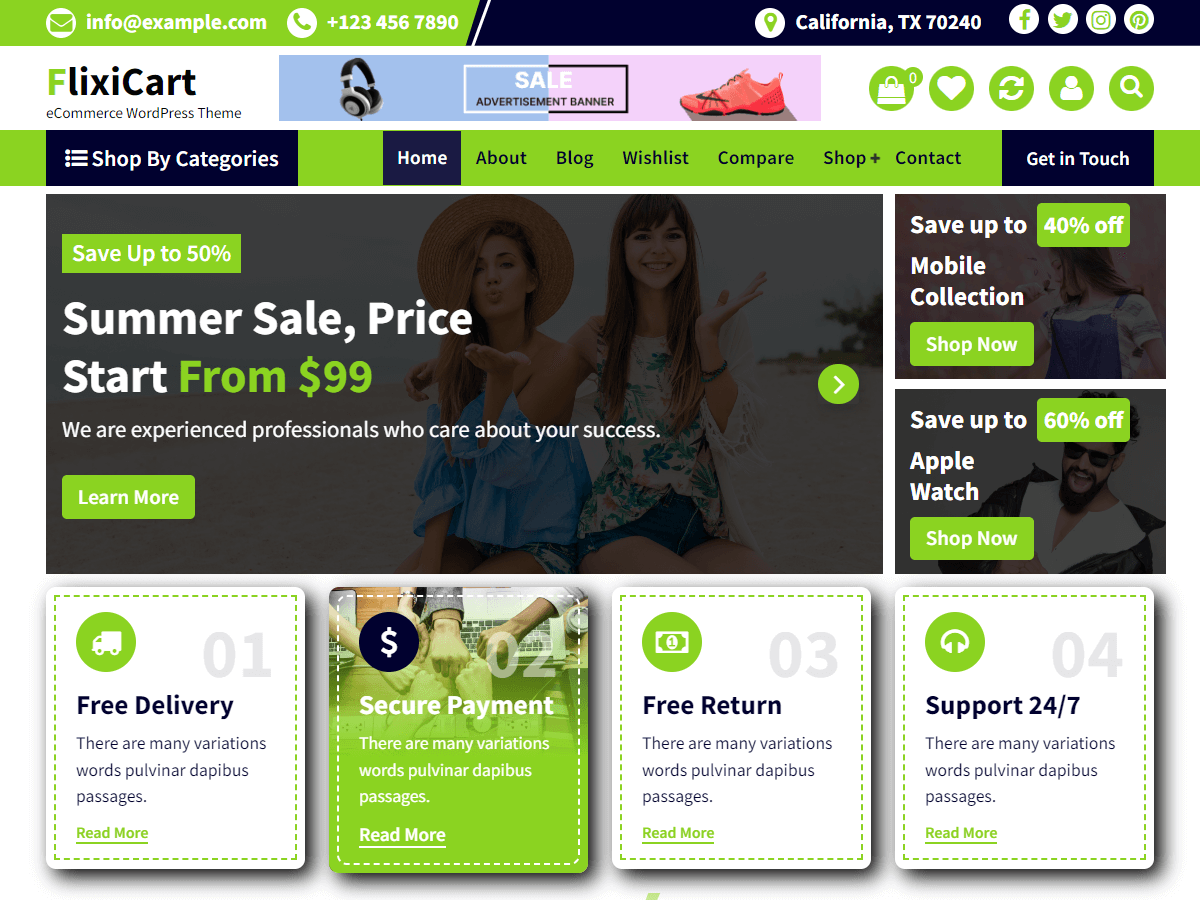 FlixiCart WordPress 主题