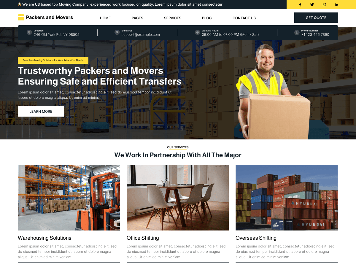 Packers Movers Company WordPress 主题