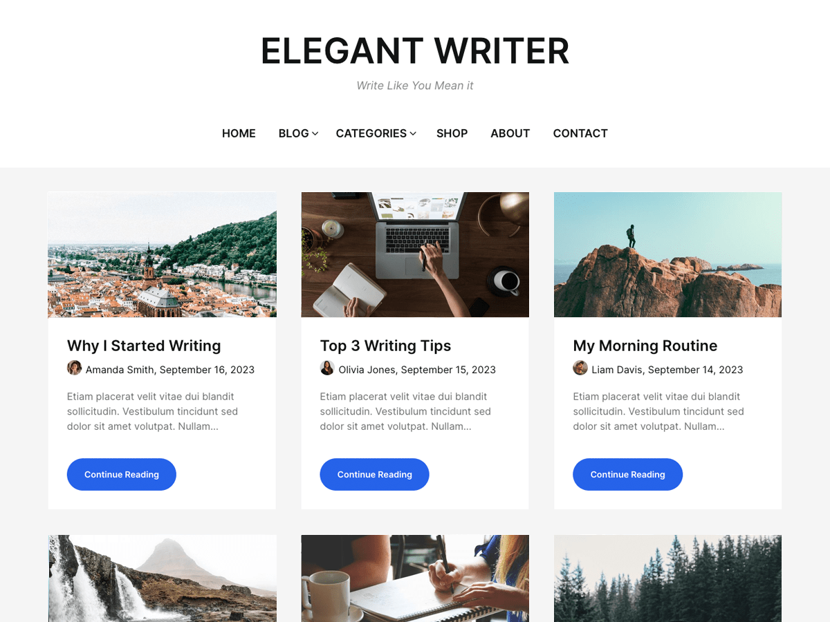 Elegant Writer WordPress 主题