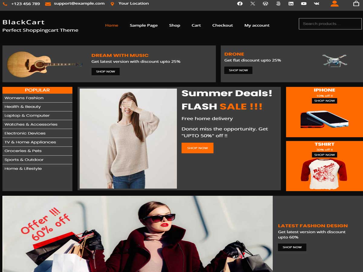 BlackCart WordPress 主题