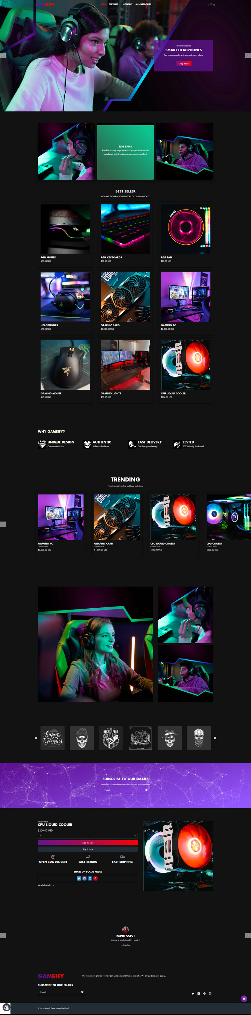 Gameify - 游戏和游戏 Shopify 2.0 主题 #369252