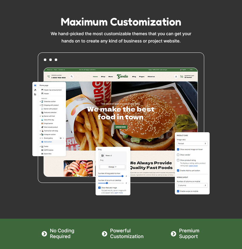 Garlic - 披萨、餐厅和快餐店多用途 Shopify 2.0 响应式主题