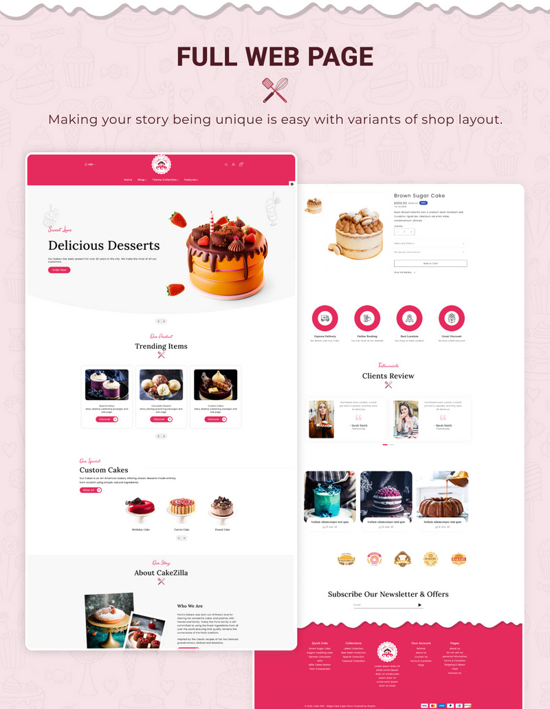 Cake Zilla - Mega Cake Shopify 2.0 Clean 响应式主题