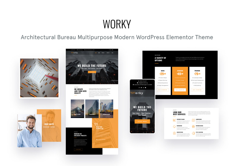 Worky - 建筑局多功能现代 WordPress Elementor 主题