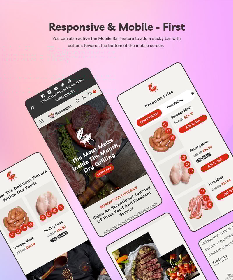 烧烤 - 烧烤、肉类食品和烧烤餐厅商店多用途 Shopify 2.0 响应式主题