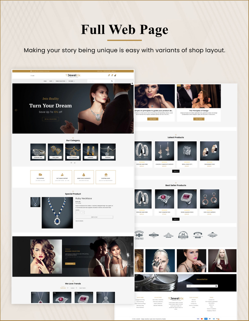 Jewelrix – 珠宝 Shopify 2.0 多用途高级响应主题 #279784