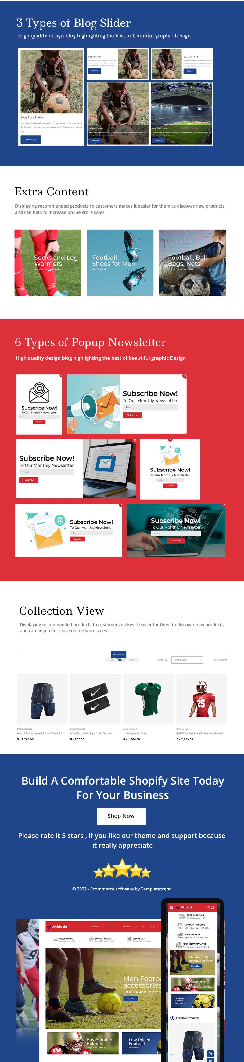 Athletic Football - Sportswear Cricket Swimming Shopify OS 2.0 主题