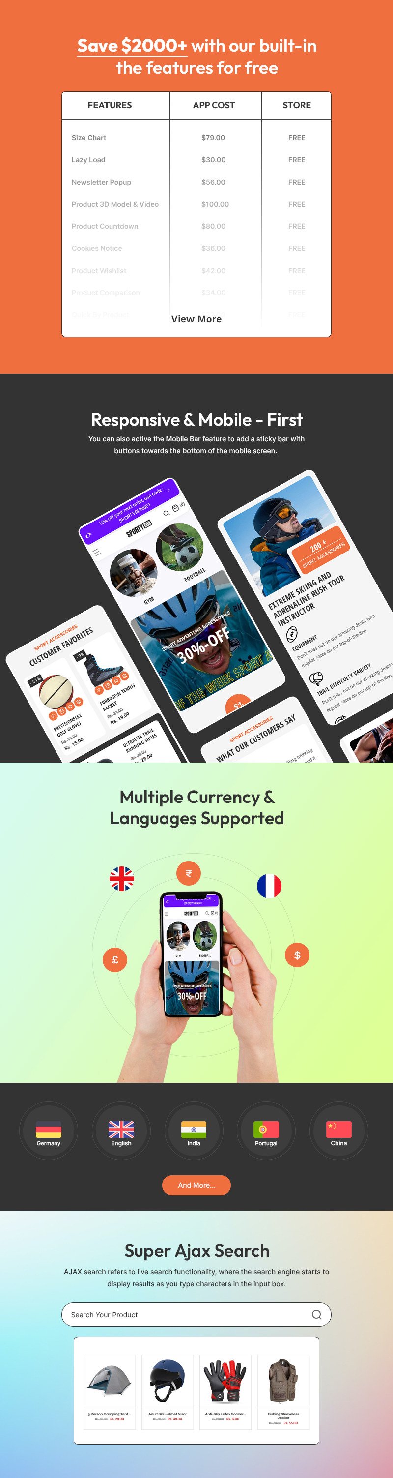 Sportyrun - 运动服装和健身器材多用途 Shopify 2.0 响应式主题