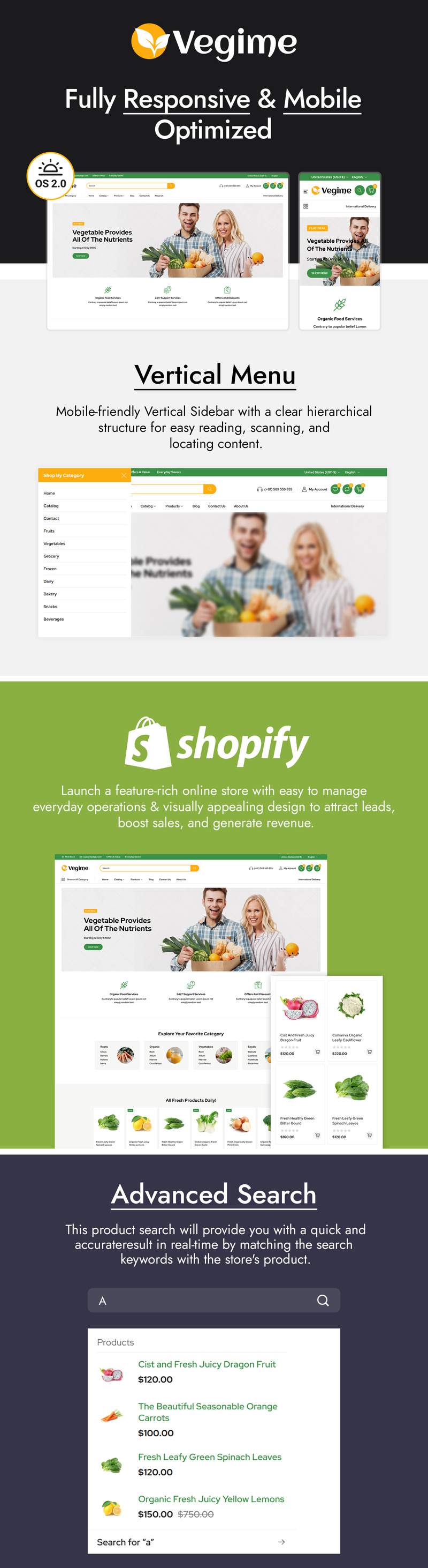 Vegime 蔬菜和杂货 Shopify 主题 #300273