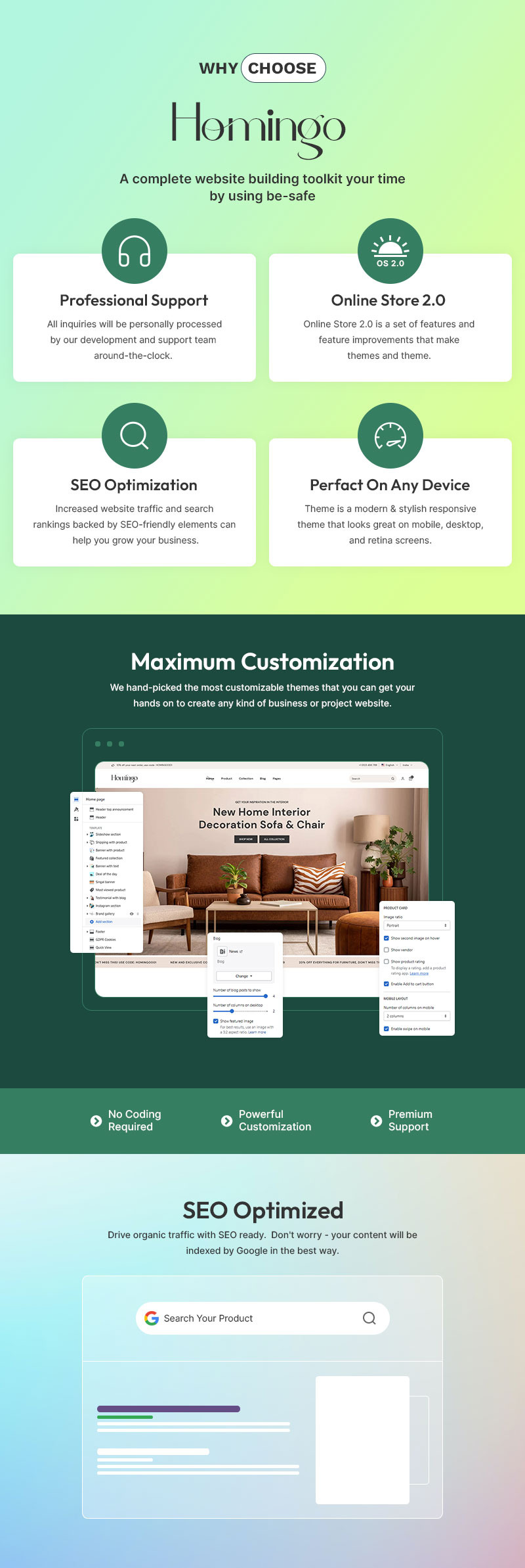 Homingo - 现代家具和家居室内装饰多用途 Shopify 2.0 响应式主题