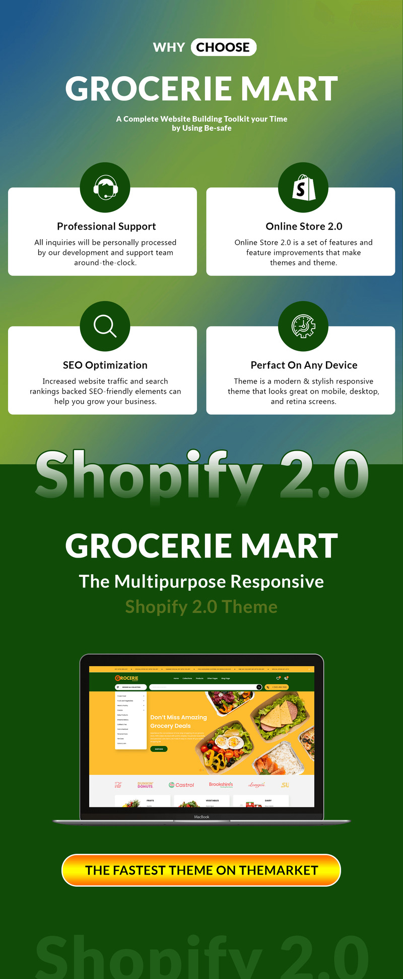 Grocerie Mart - 新鲜食品和杂货店 Shopify 主题 #433093