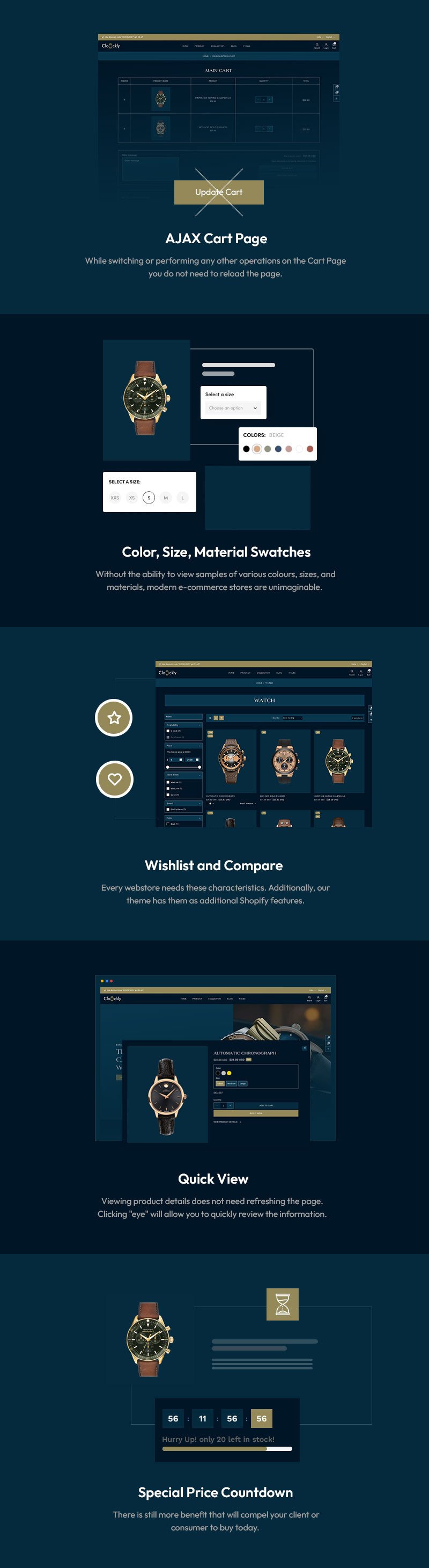 Clockly - 智能手表商店和简约时尚 Shopify 2.0 响应式主题