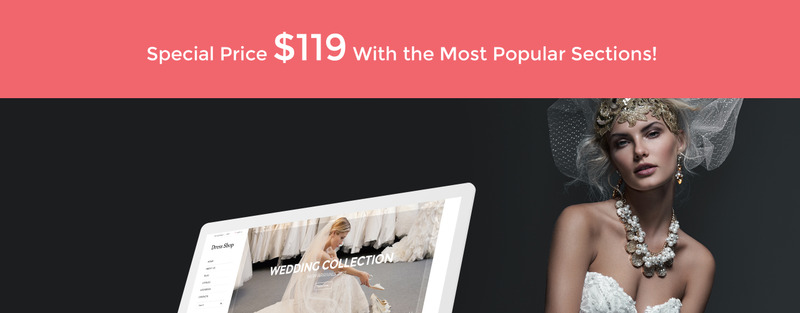 礼服店-精致的婚纱礼服网上商店Shopify主题 #68113