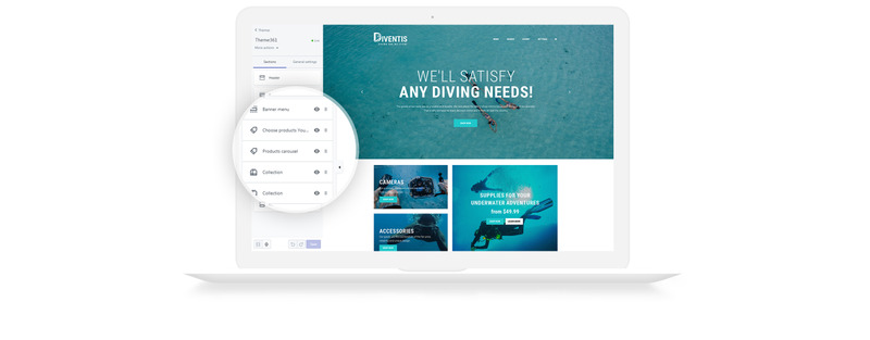 Diventis-潜水设备在线商店Shopify主题 #69556