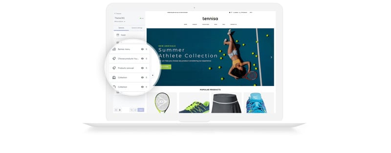 Tennisa-网球商店清洁Shopify主题 #78586