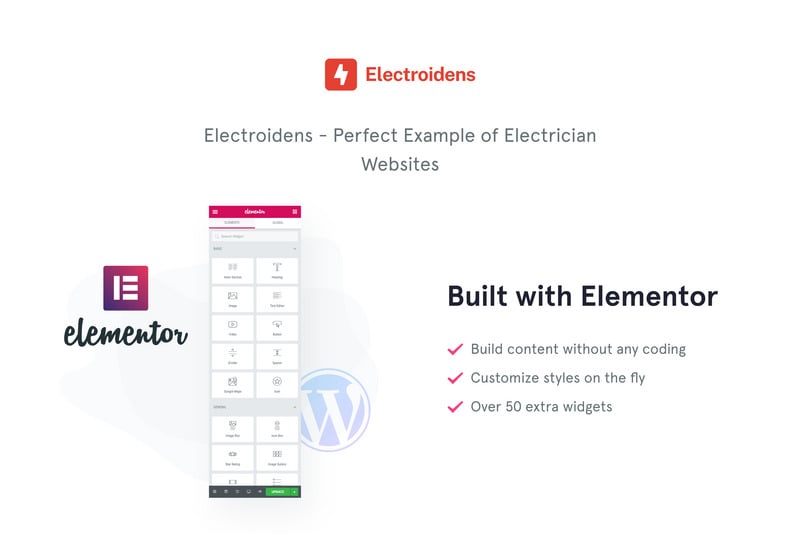Electroidens-具有WordPress Elementor主题的电工网站