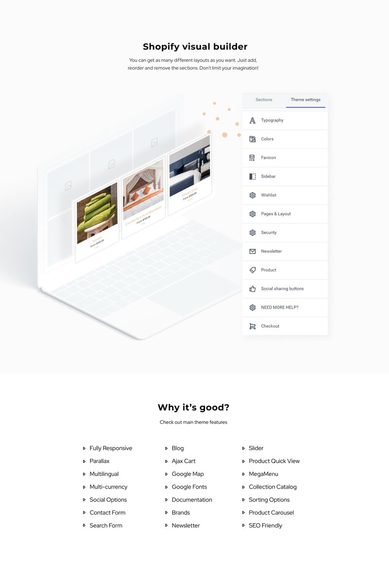 甜蜜的梦-亚麻和蕾丝多页优雅Shopify主题 #84801