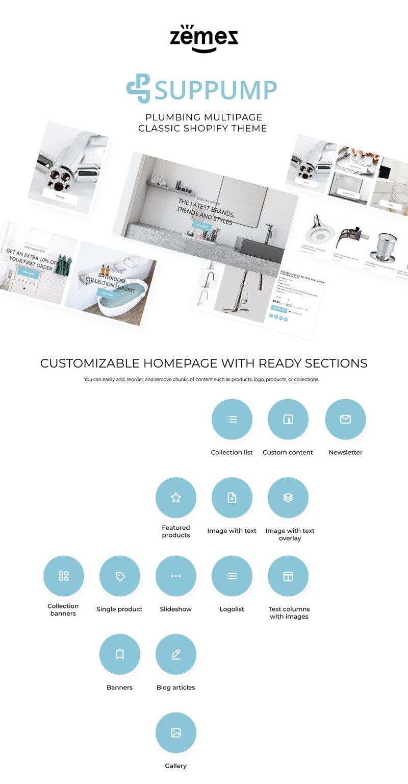 Suppump-水暖多页经典Shopify主题 #84428