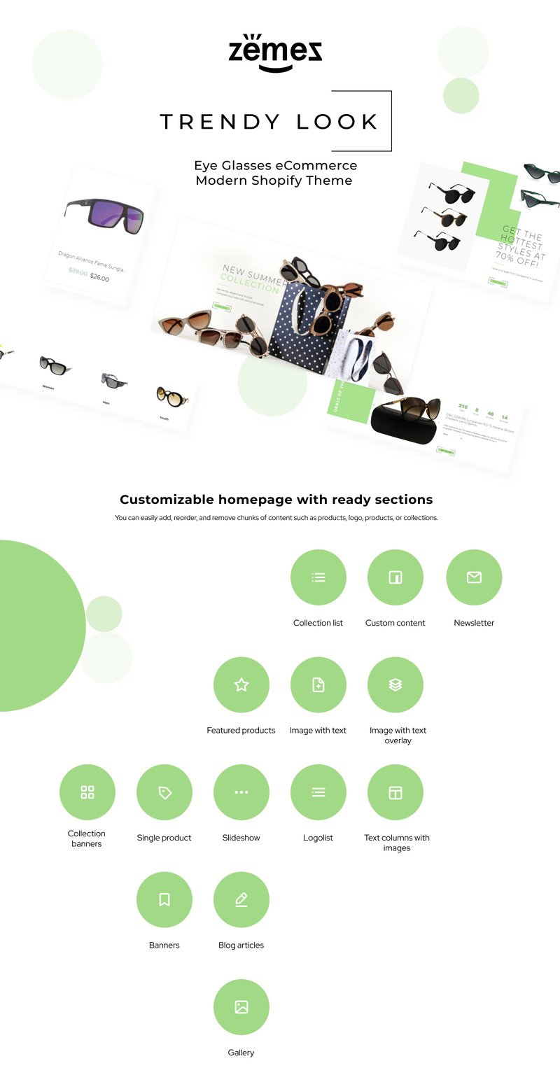 时尚外观-眼镜电子商务现代Shopify主题 #83974