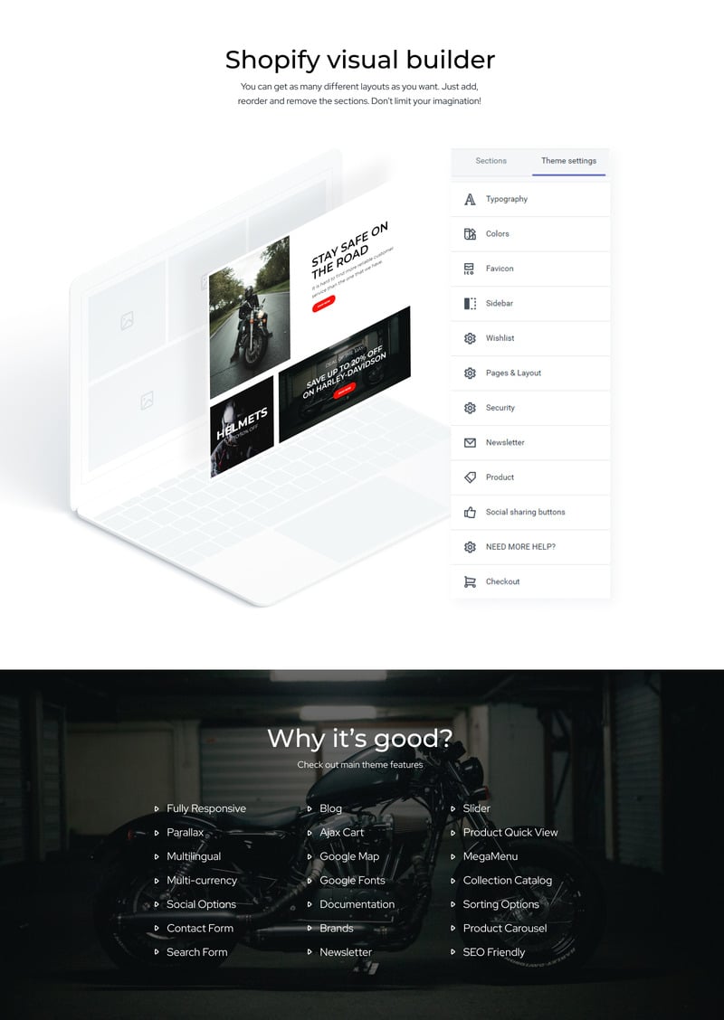摩托罗-自行车商店电子商务现代Shopify主题 #82913