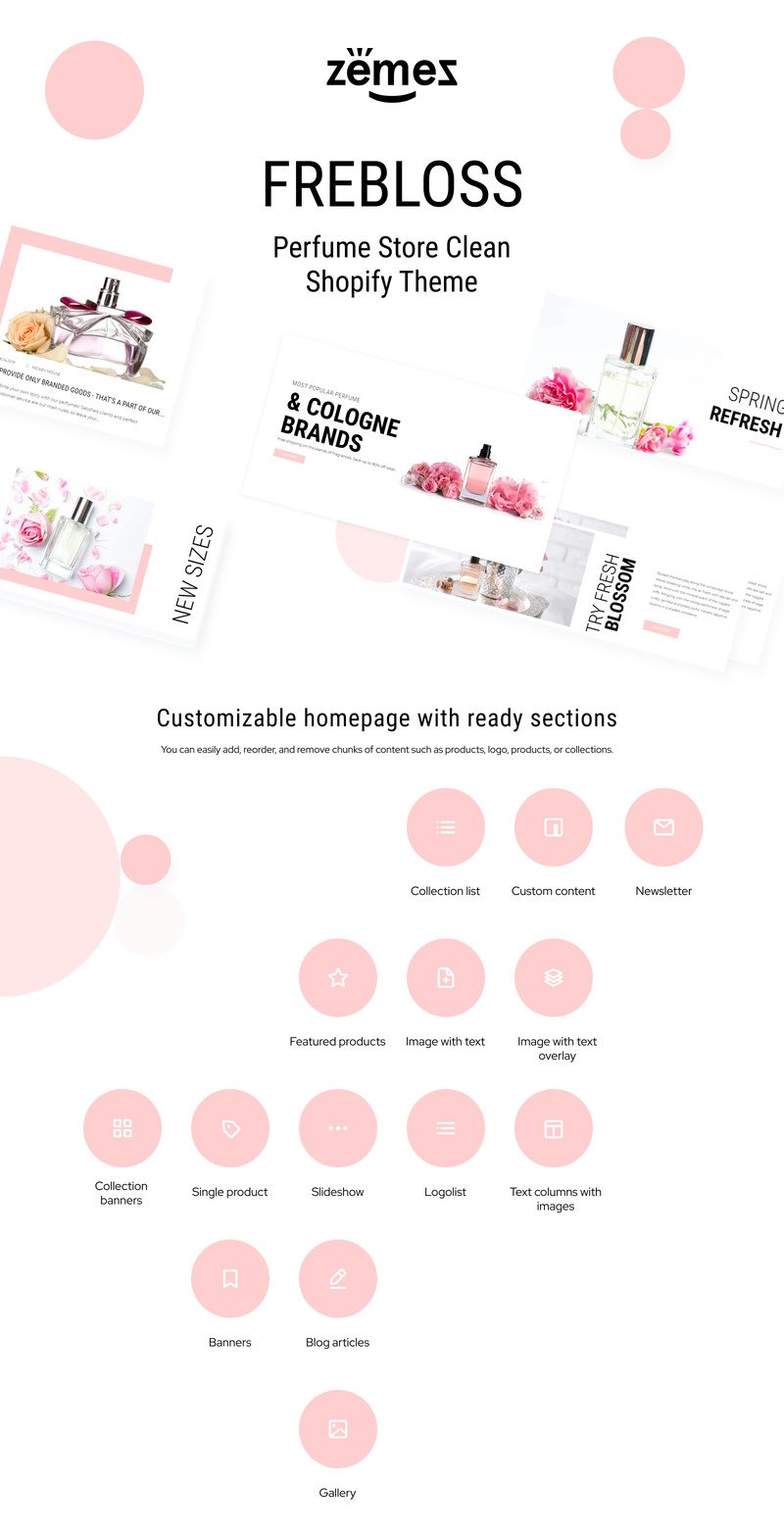 Frebloss-香水店清洁Shopify主题 #82696