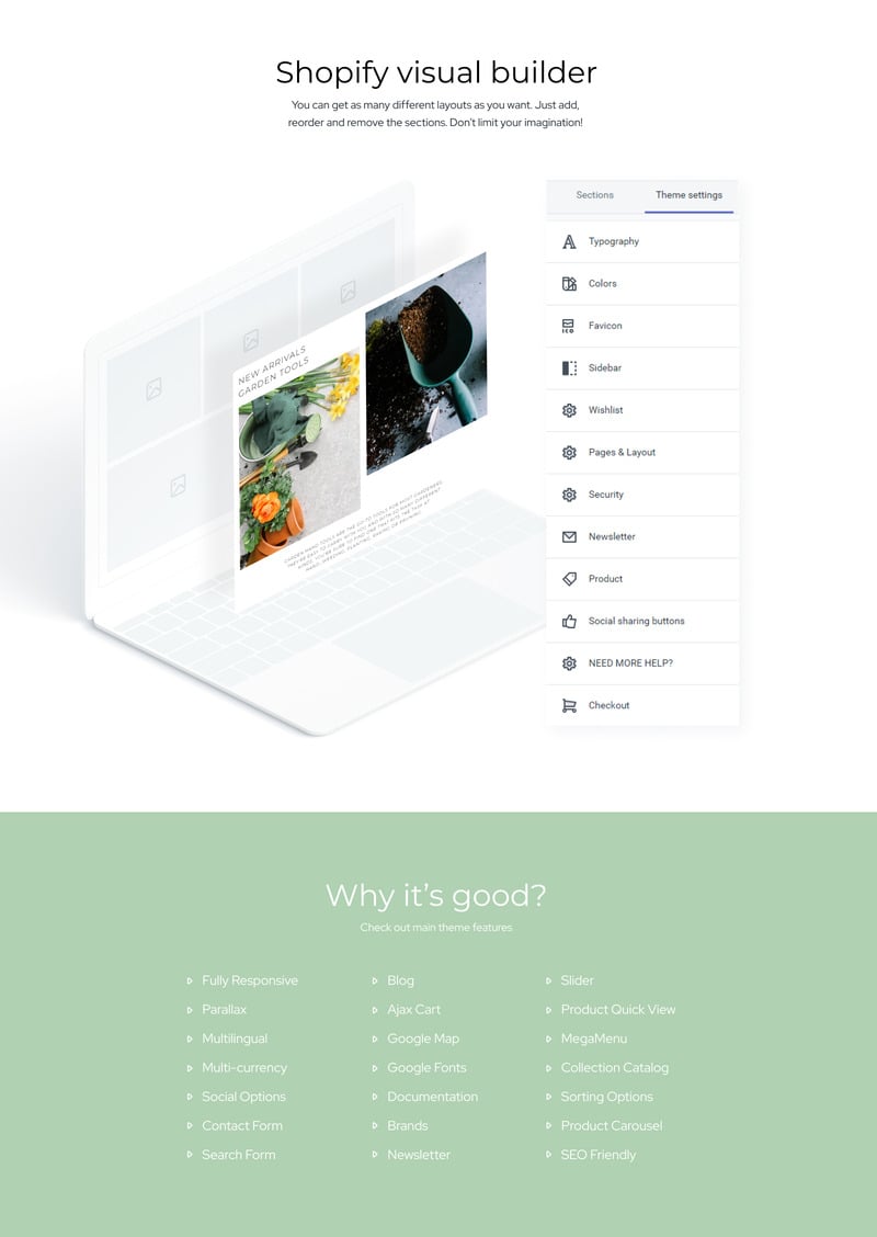 OASIS-园艺电子商务清洁Shopify主题 #82062