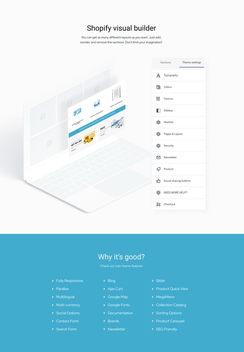 Dentalus-牙科商店紧急清洁Shopify主题 #83971