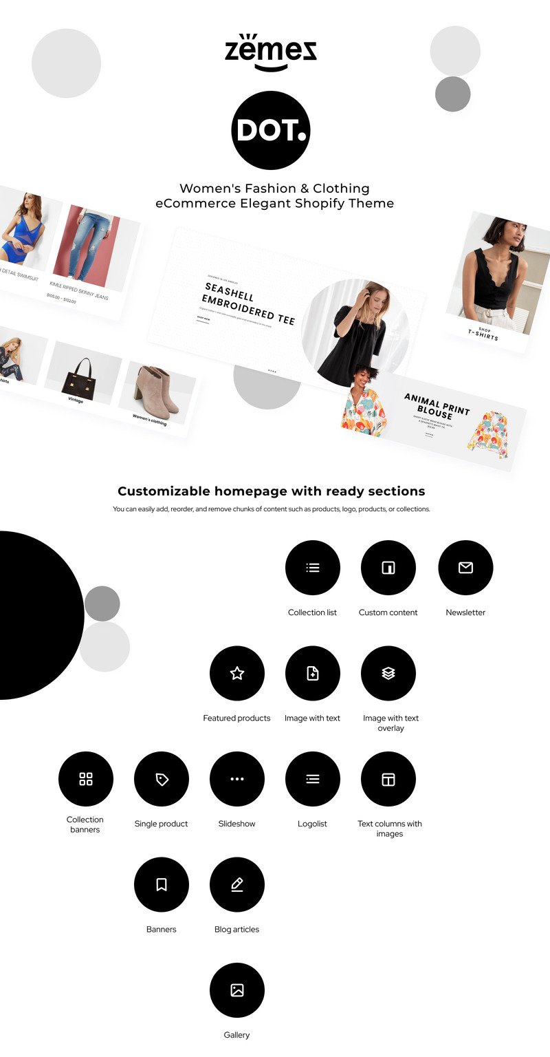 点。 -女士时装电子商务优雅Shopify主题 #83880