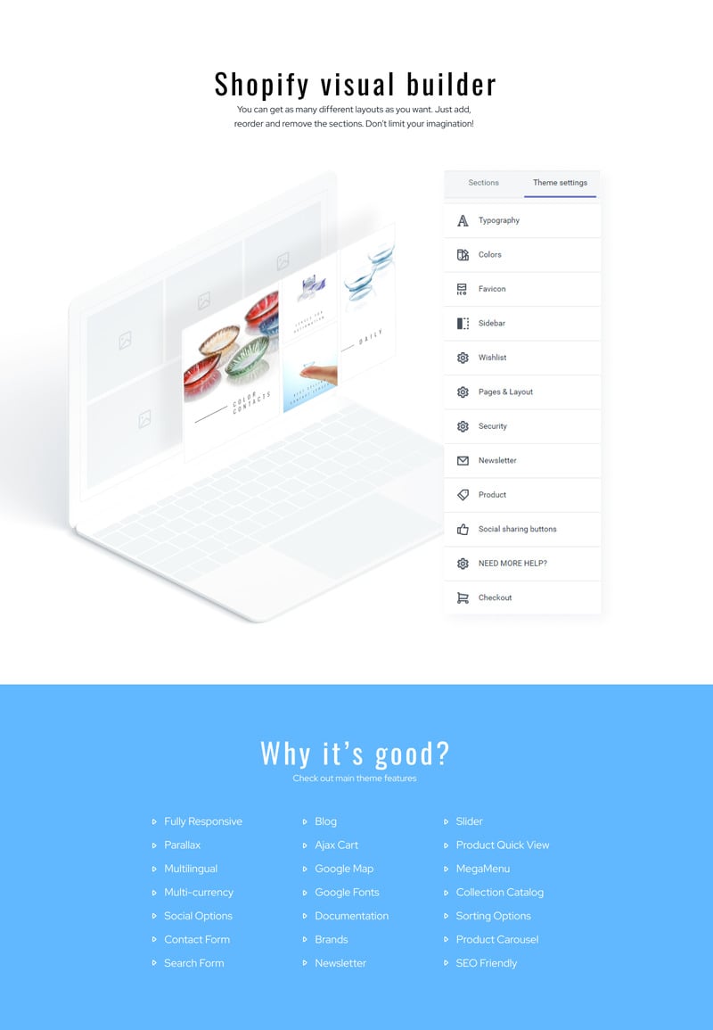 清晰的视觉-验光多页清洁Shopify主题 #83526