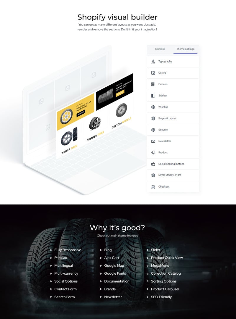 轮胎大师-车轮和轮胎多页清洁Shopify主题 #80150