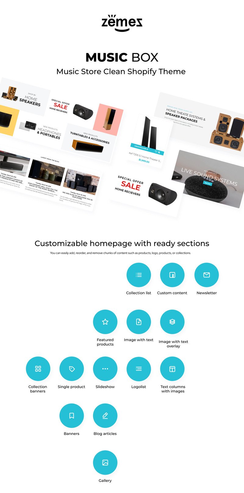 音乐盒-音乐商店清洁Shopify主题 #80065