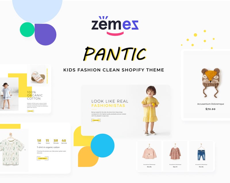 Pantic-儿童时尚清洁Shopify主题 #83374