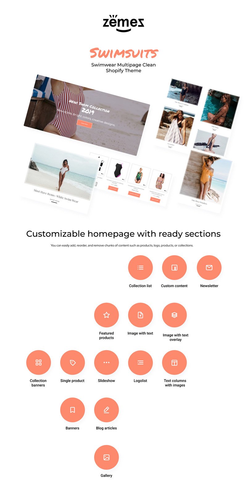 泳装-泳装多页清洁Shopify主题 #82916
